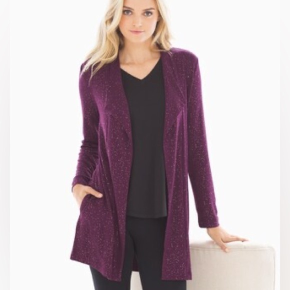 Soma French Terry Draped Front Wrap Purple Metallic Speckle XXL - Picture 1 of 11